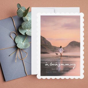 In Loving Memory Script Photo Funeral Program Invitation