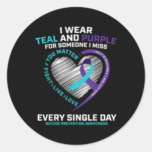 In Loving Memory Shirts Suicide Prevention Awarene Classic Round Sticker