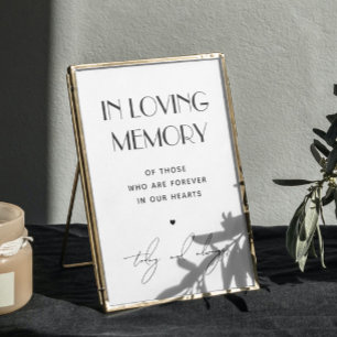 In loving memory sign. Black and white wedding Poster