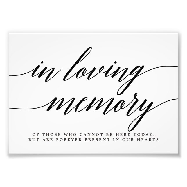 In Loving Memory Sign EDITABLE COLOR MSC (Front)