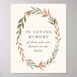 In Loving Memory Sign Elegant Fall Wreath Wedding