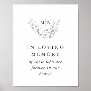 In Loving Memory Sign Formal Monogram Wedding