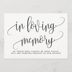 In Loving Memory Sign - Lovely Calligraphy Invitation