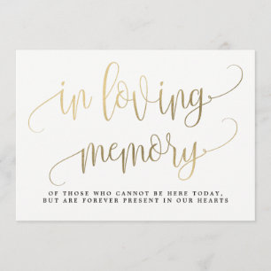 In Loving Memory Sign - Lovely Calligraphy Invitation