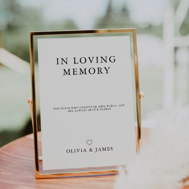 In Loving Memory Sign,Minimalist Memorial Sign, Invitation (In Loving Memory Sign,Minimalist Memorial Sign, Invitation)