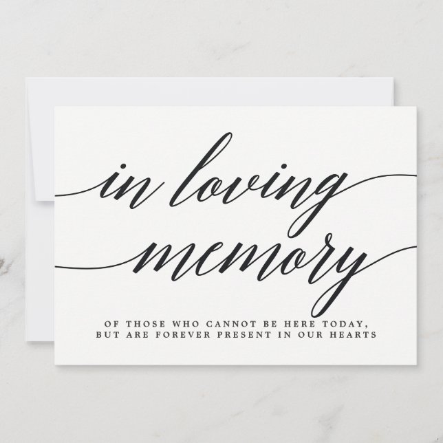 In Loving Memory Sign - Modern Script (Front)