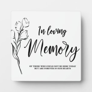 In Loving Memory sign  Tabletop Plaque with Easel