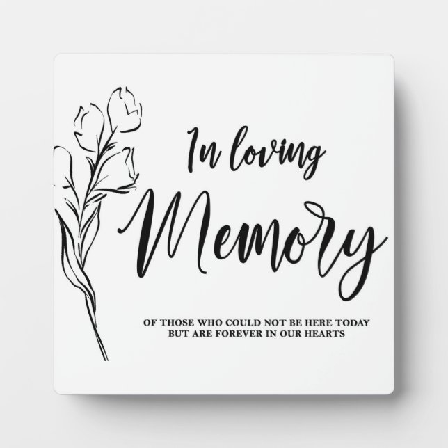 In Loving Memory sign  Tabletop Plaque with Easel (Front)