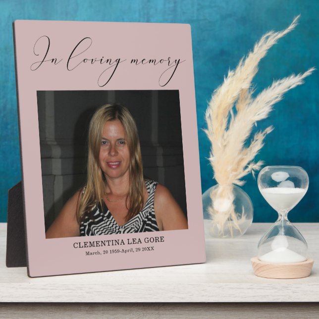 In loving memory sign Tabletop Plaque with Easel (Side)