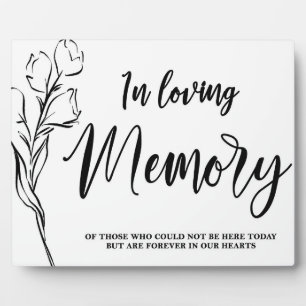In Loving Memory sign Tabletop Plaque with Easel