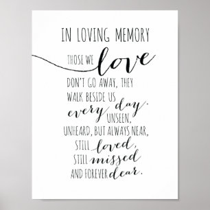 In loving memory sign - Those we love don go away