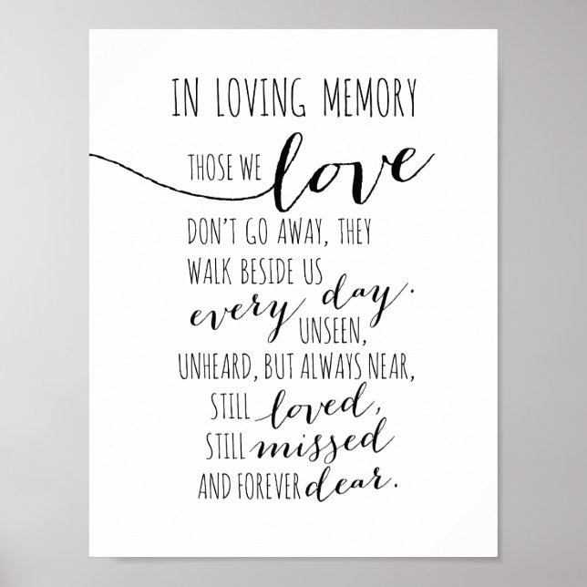 In loving memory sign - Those we love don go away (Front)