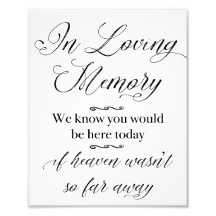 In Loving Memory Sign, Wedding Decor, Wedding Sign