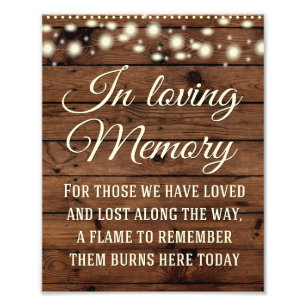In Loving Memory Sign, Wedding Decor, Wedding Sign
