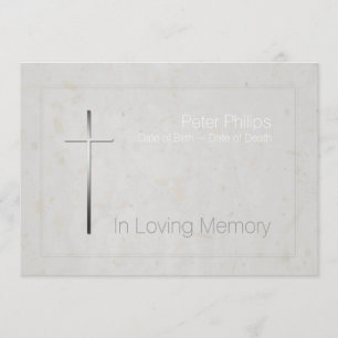 In Loving Memory Silver Cross Funeral 3 Invitation
