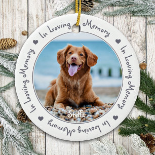 In Loving Memory Silver Gray Keepsake Pet Memorial Ceramic Tree Decoration