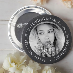 In Loving Memory Simple Modern Custom Photo 6 Cm Round Badge