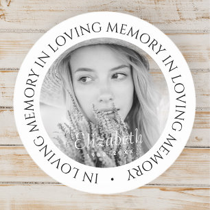 In Loving Memory Simple Modern Custom Photo Classic Round Sticker