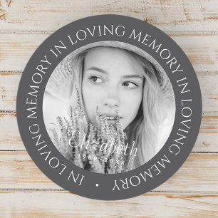In Loving Memory Simple Modern Custom Photo Classic Round Sticker