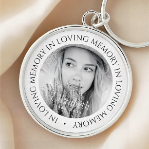 In Loving Memory Simple Modern Custom Photo Key Ring