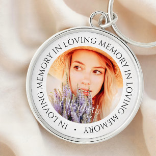 In Loving Memory Simple Modern Custom Photo Key Ring