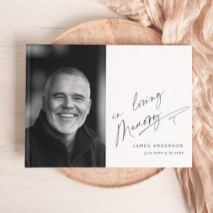 In Loving Memory Simple Photo Funeral Guest Book