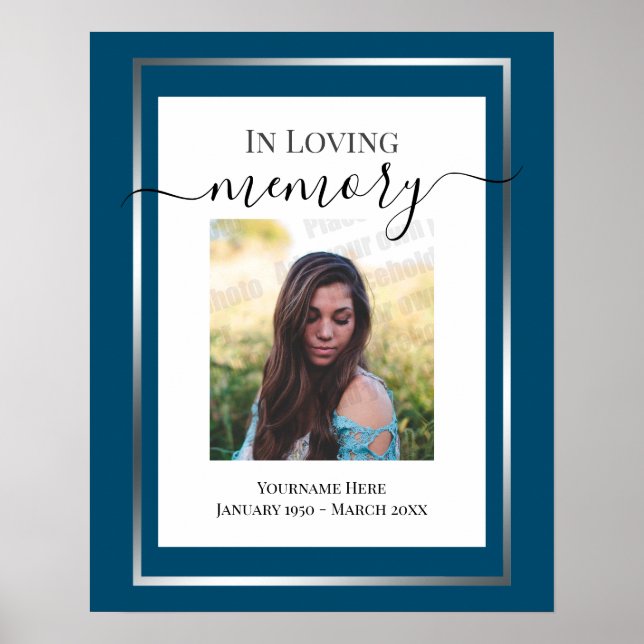 In Loving Memory Simple Photo Poster (Front)