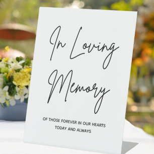 In Loving Memory Simple Wedding Memorial Table  Pedestal Sign