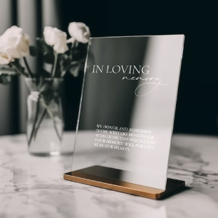 In Loving Memory Simple Wedding Mirror Decal Sign