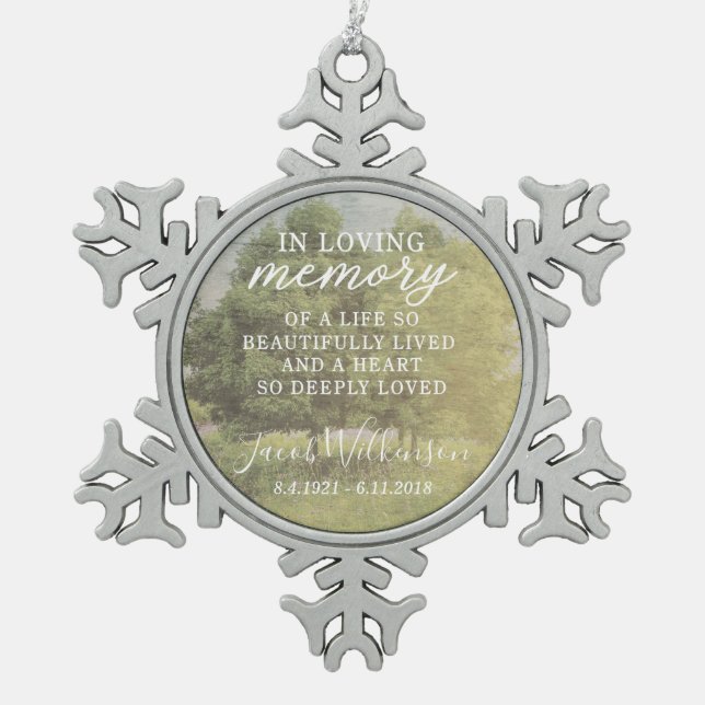 In Loving Memory Snowflake Ornament (Front)