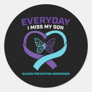 In Loving Memory Son Suicide Prevention Awareness Classic Round Sticker