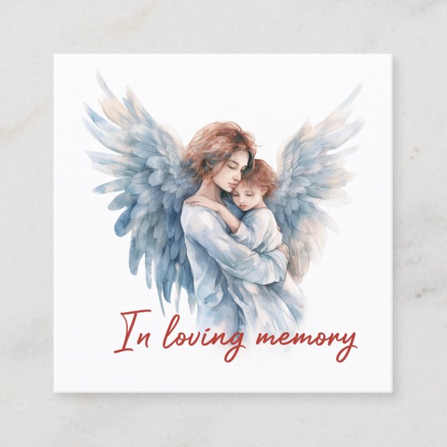 In loving memory square business card (Front)