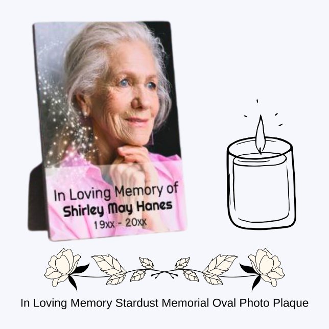 In Loving Memory Stardust Memorial Oval Photo Plaque (Creator Uploaded)