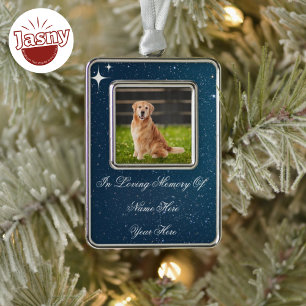 In Loving Memory Starry Night Photo Commemorative Silver Plated Framed Ornament