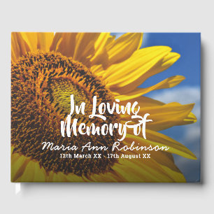 In Loving Memory   Sunflower Funeral Memorial Guest Book