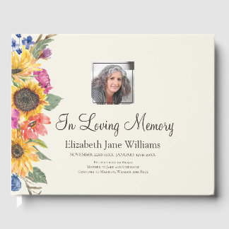 In Loving Memory Sunflower  Guest Book