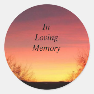 In Loving Memory Sunset Classic Round Sticker
