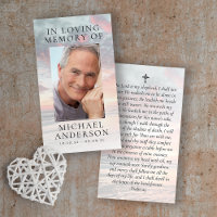 In Loving Memory Sunset Memorial Prayer Card