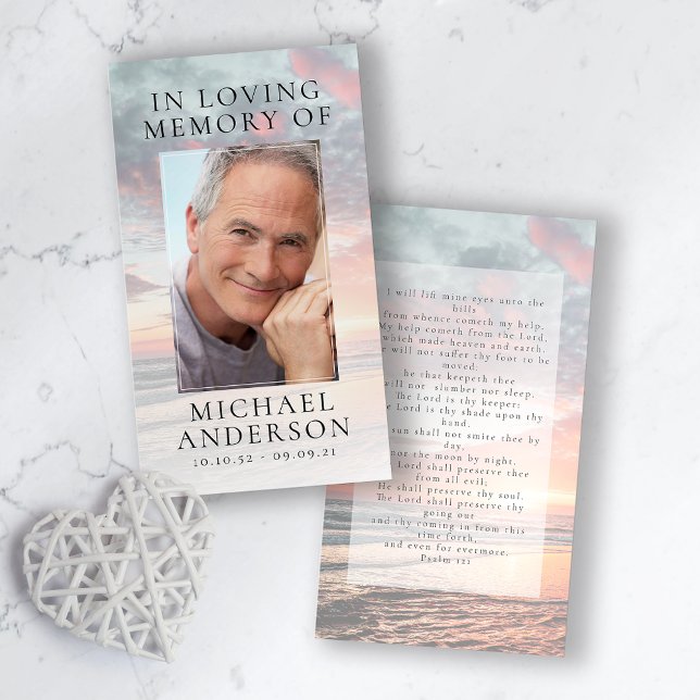 In Loving Memory Sunset Memorial Prayer Card (Creator Uploaded)