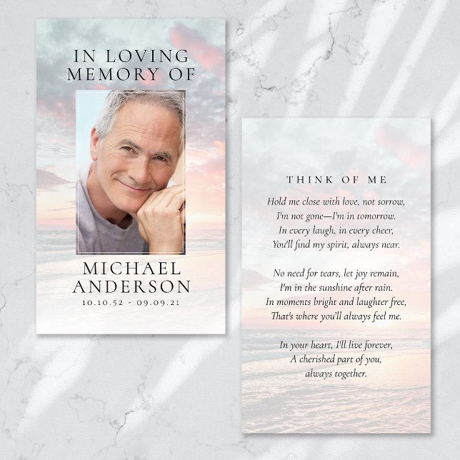 In Loving Memory Sunset Memorial Prayer Card (Creator Uploaded)