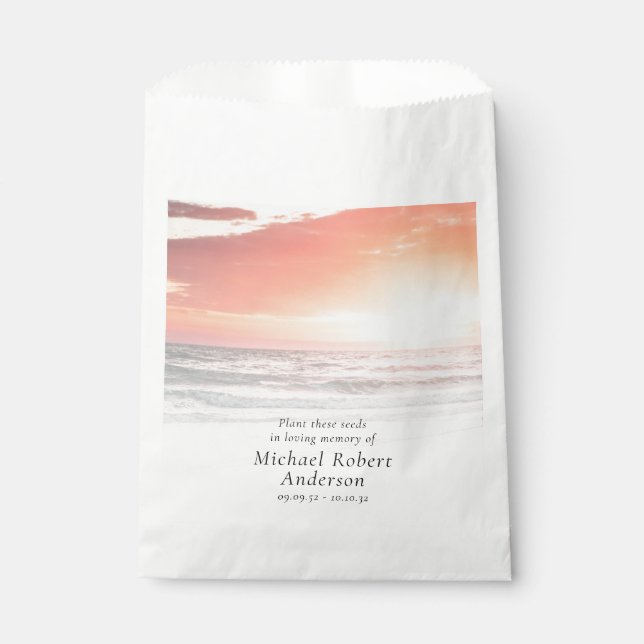 In Loving Memory Sunset Plant These Seeds Funeral  Favour Bags (Front)