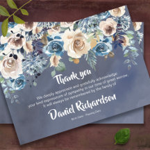 In Loving Memory Sympathy Funeral Thank You Card
