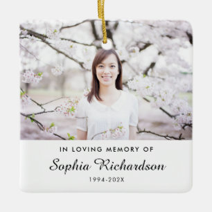 In Loving Memory   Sympathy Memorial Photo Ceramic Ornament