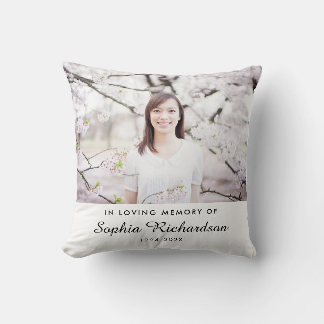In Loving Memory | Sympathy Memorial Photo Cushion (Front)