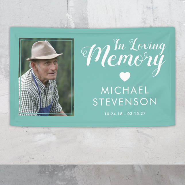 In Loving Memory | Teal Memorial Photo Banner (Creator Uploaded)