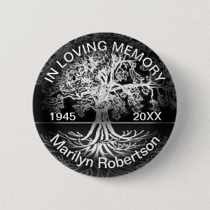 In Loving Memory Tree of Life 6 Cm Round Badge