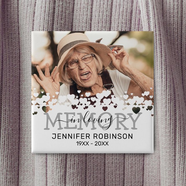 In Loving Memory Tribute Memorial 15 Cm Square Badge (Creator Uploaded)