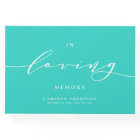 In Loving Memory Turquoise Dainty Script Funeral