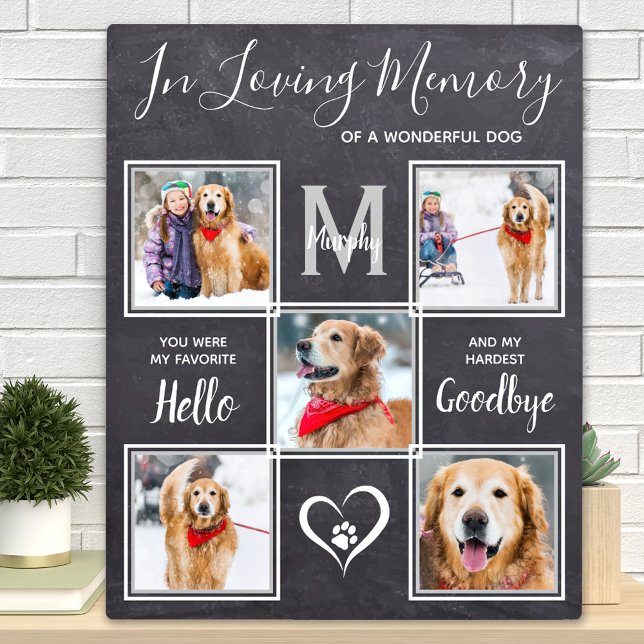 In Loving Memory Unique Photo Collage Dog Memorial Plaque (Creator Uploaded)