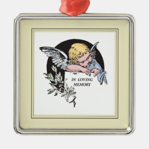 In Loving Memory Vintage Angel, Remembrance, Gold Metal Tree Decoration